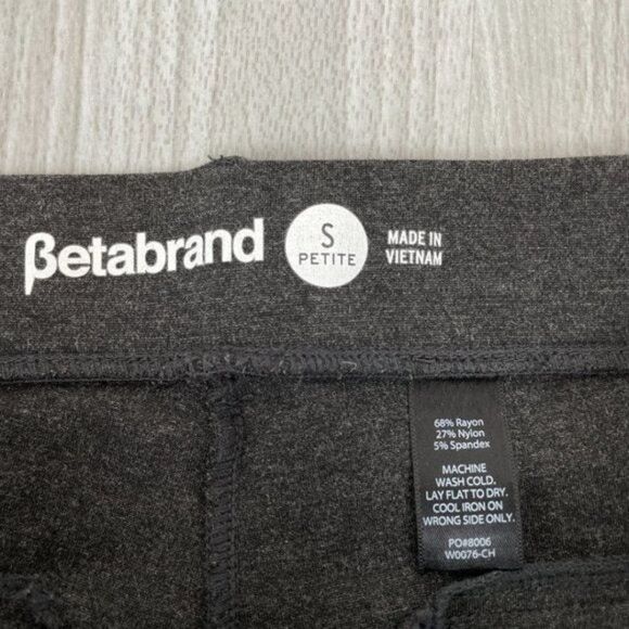 Betabrand Dress Pant Yoga Work Office Pant Straight Leg Classic Charcoal SP - Picture 7 of 11